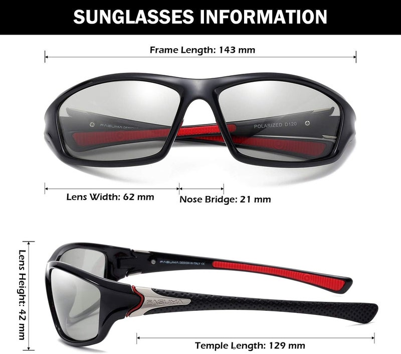FAGUMA Sports Polarized Sunglasses For Men Cycling Driving Fishing UV400 Protection - Image 4